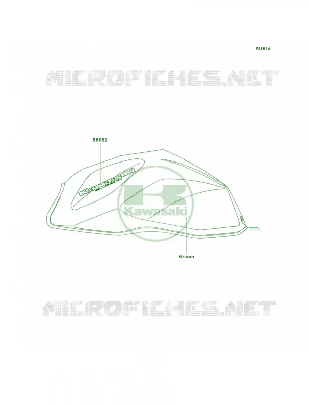 DecalsGreenA1 Kawasaki MOTOS 1000 2004 Z1000  ZR1000-A2