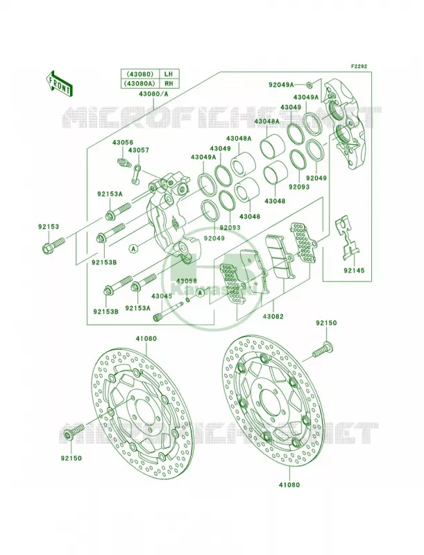 Front Brake Kawasaki MOTOS 1000 2004 Z1000  ZR1000-A2