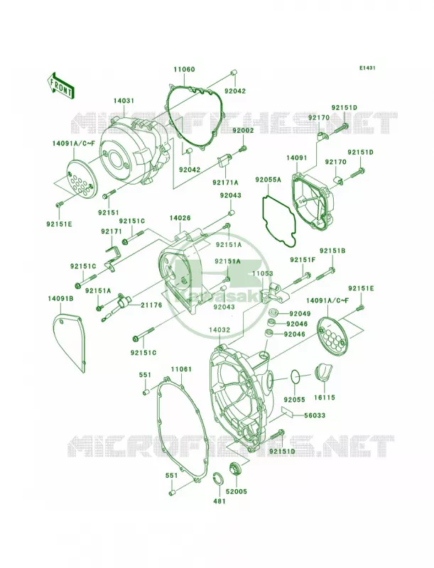 Engine Covers Kawasaki MOTOS 1000 2004 Z1000   ZR1000-A2H