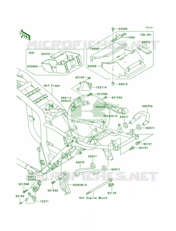Frame Fittings Kawasaki MOTOS 1200 2004 ZRX1200R  ZR1200-A4