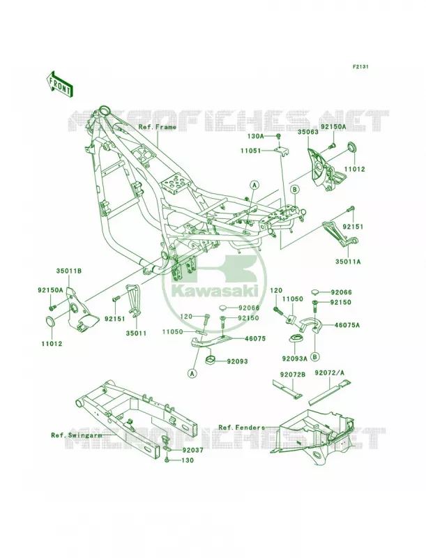 Frame Fittings Kawasaki MOTOS 750 2004 ZR-7S  ZR750-H4