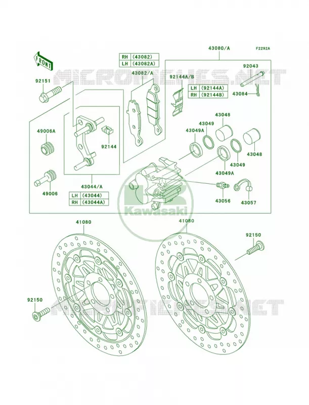 Front BrakeH4H5 Kawasaki MOTOS 750 2004 ZR-7S  ZR750-H4