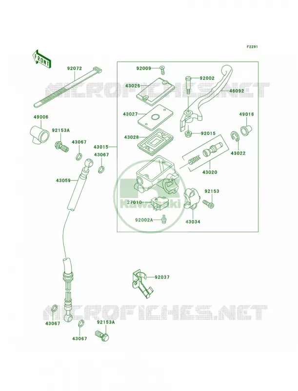 Front Master CylinderF15-F18 Kawasaki MOTOS 250 2003 Ninja 250R  EX250-F17