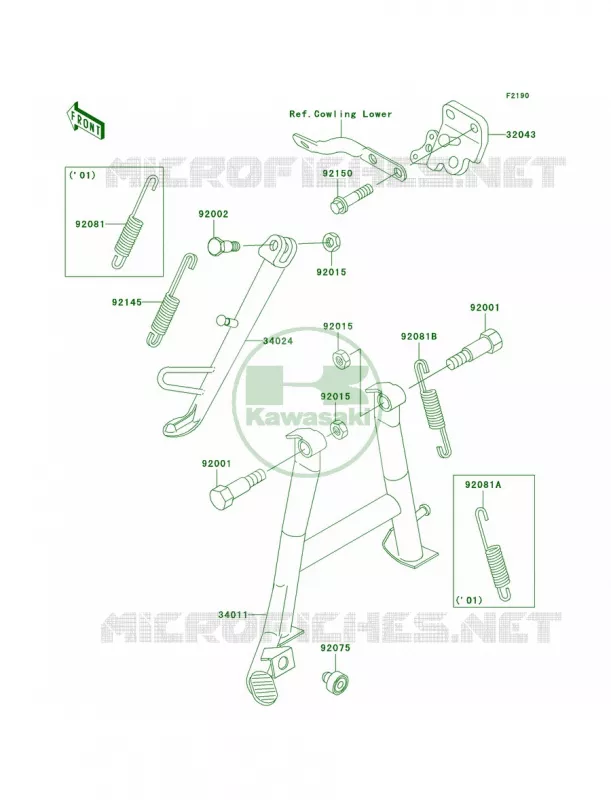 Stands Kawasaki MOTOS 250 2003 Ninja 250R  EX250-F17