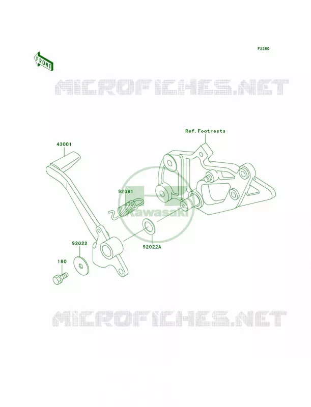 Brake PedalTorque Link Kawasaki MOTOS 500 2003 Ninja 500R  EX500-D10