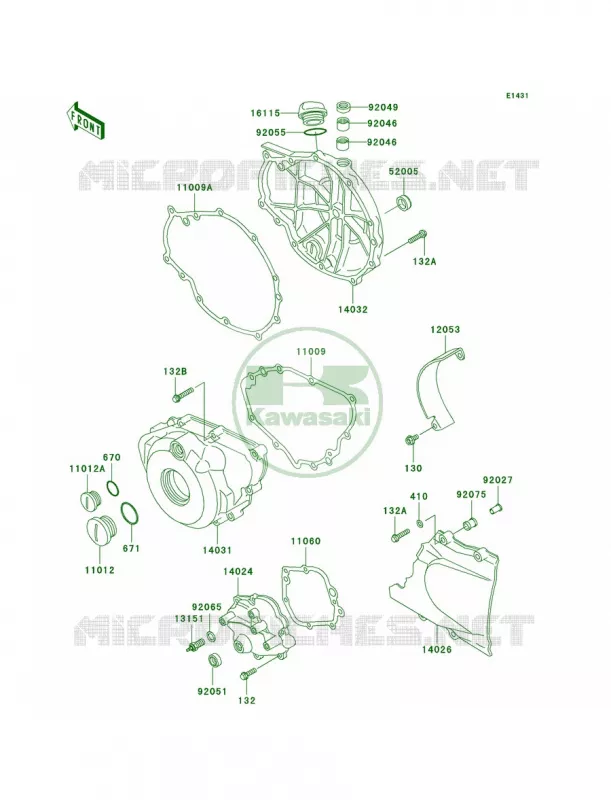 Engine Covers Kawasaki MOTOS 500 2003 Ninja 500R  EX500-D10