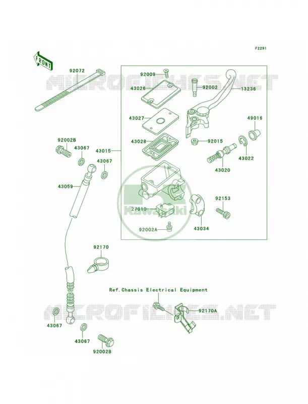 Front Master Cylinder Kawasaki MOTOS 500 2003 Ninja 500R  EX500-D10