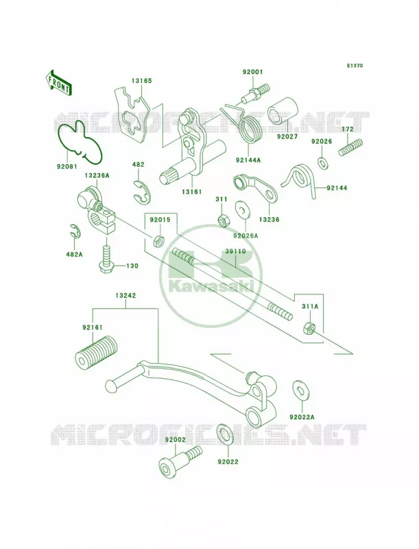 Gear Change Mechanism Kawasaki MOTOS 500 2003 Ninja 500R  EX500-D10