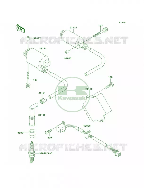 Ignition System Kawasaki MOTOS 500 2003 Ninja 500R  EX500-D10