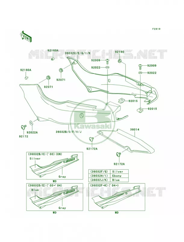 Side CoversChain Cover Kawasaki MOTOS 500 2003 Ninja 500R  EX500-D10