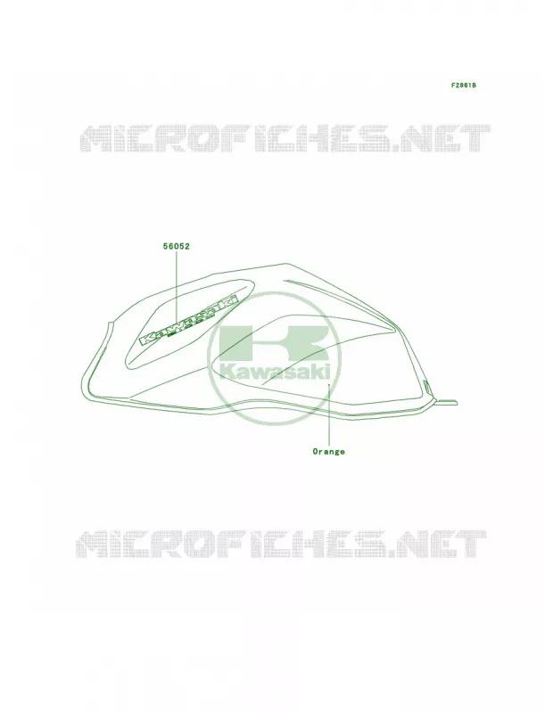 DecalsOrangeA1 Kawasaki MOTOS 1000 2003 Z1000  ZR1000-A1