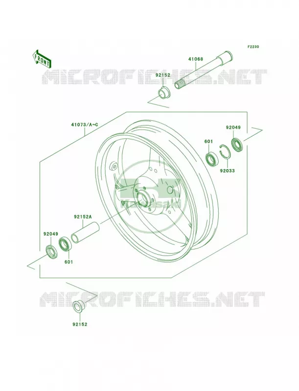 Front Wheel Kawasaki MOTOS 1000 2003 Z1000  ZR1000-A1