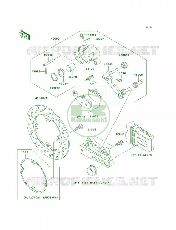 Rear Brake Kawasaki MOTOS 1000 2003 Z1000  ZR1000-A1
