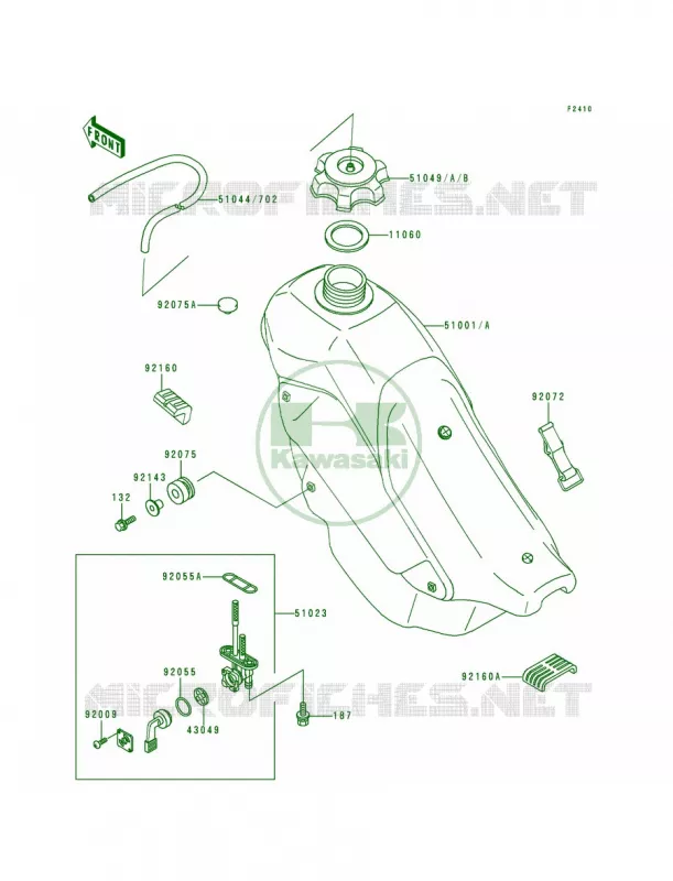 Fuel Tank Kawasaki MOTOS 200 1997 KDX200  KDX200-H3