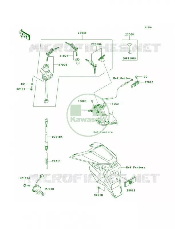 Ignition SwitchA1HA2H Kawasaki MOTOS 1000 2003 Z1000   ZR1000-A1H