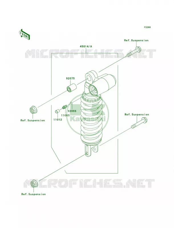Shock Absorbers Kawasaki MOTOS 1000 2003 Z1000   ZR1000-A1H