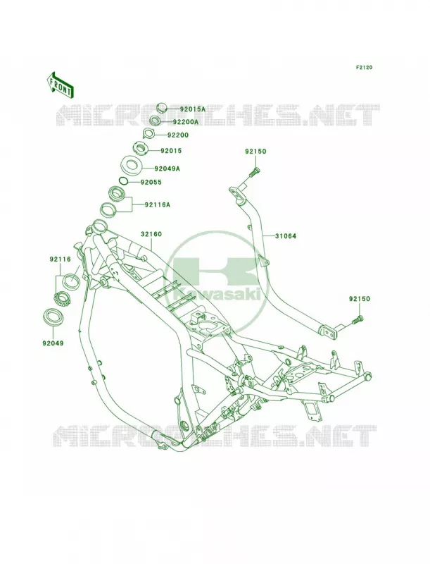 Frame Kawasaki MOTOS 1200 2003 ZRX1200R  ZR1200-A3