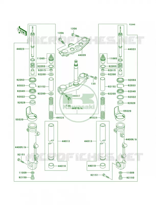 Front Fork Kawasaki MOTOS 1200 2003 ZRX1200R  ZR1200-A3