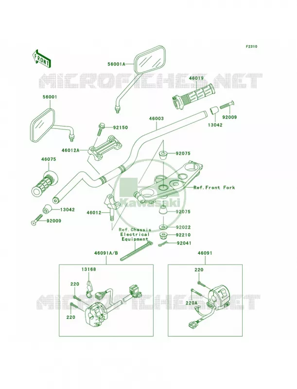 Handlebar Kawasaki MOTOS 1200 2003 ZRX1200R  ZR1200-A3