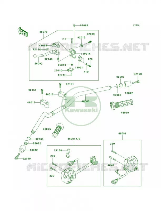Handlebar Kawasaki MOTOS 750 2003 ZR-7S  ZR750-H3
