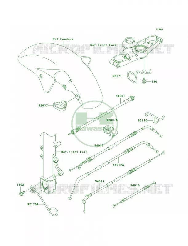 Cables Kawasaki MOTOS 1200 2003 ZZR1200  ZX1200-C2