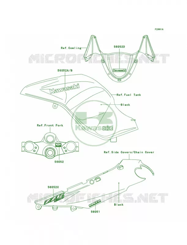 DecalsBlackC1C2 Kawasaki MOTOS 1200 2003 ZZR1200  ZX1200-C2