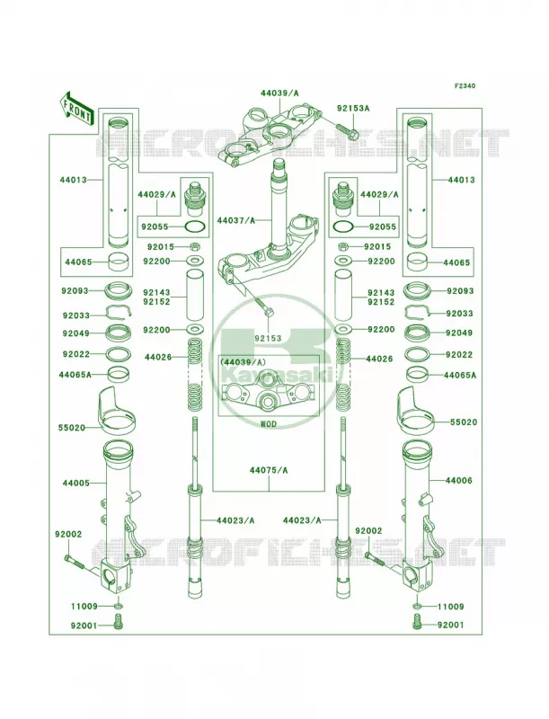 Front Fork Kawasaki MOTOS 1200 2003 ZZR1200  ZX1200-C2