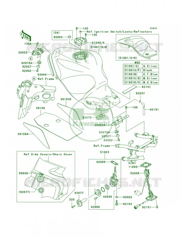 Fuel Tank Kawasaki MOTOS 1200 2003 ZZR1200  ZX1200-C2