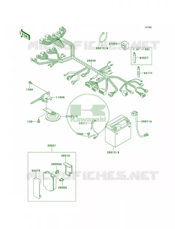 Chassis Electrical Equipment Kawasaki MOTOS 250 2002 Ninja 250R  EX250-F16
