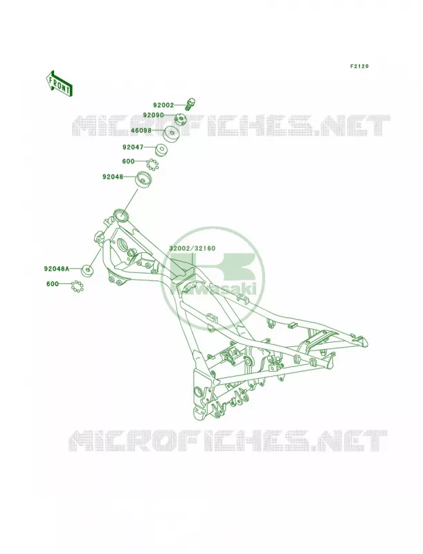 Frame Kawasaki MOTOS 250 2002 Ninja 250R  EX250-F16