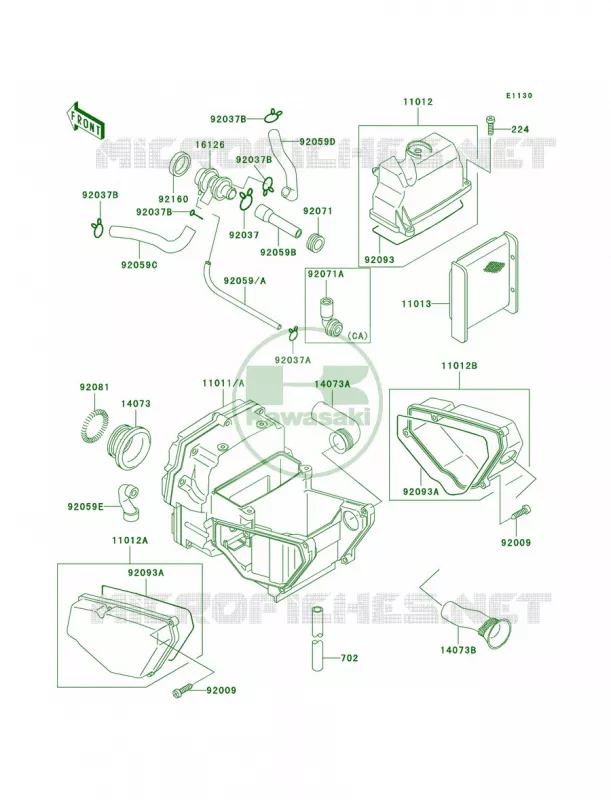 Air Cleaner Kawasaki MOTOS 500 2002 Ninja 500R  EX500-D9
