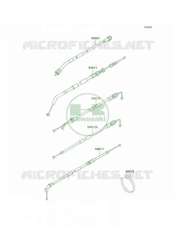 Cables Kawasaki MOTOS 500 2002 Ninja 500R  EX500-D9