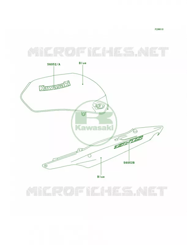 DecalsBlueCAUSH2 Kawasaki MOTOS 750 2002 ZR-7S  ZR750-H2