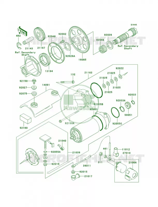 Starter Motor Kawasaki MOTOS 750 2002 ZR-7S  ZR750-H2