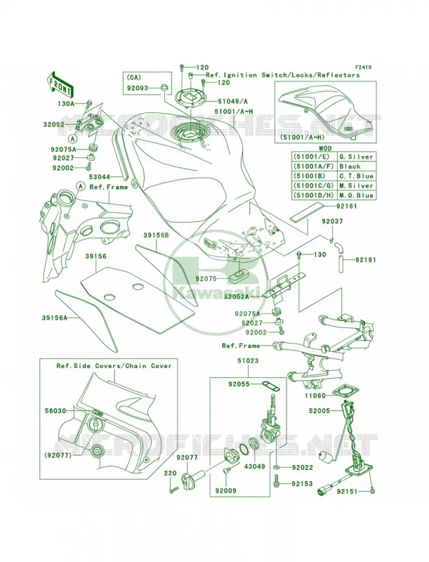 Fuel Tank Kawasaki MOTOS 1200 2002 ZZR1200  ZX1200-C1