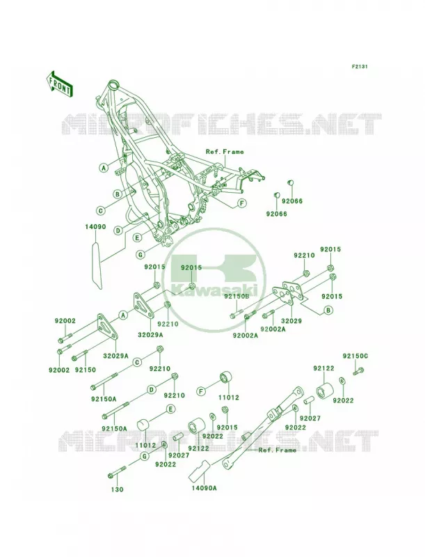 Frame Fittings Kawasaki MOTOS 220 1997 KDX220R  KDX220-A4