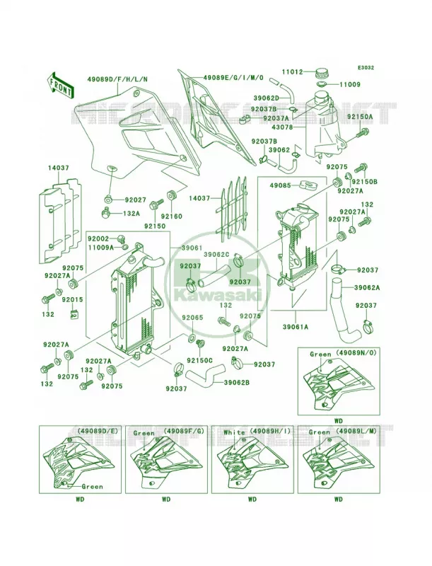 Radiator Kawasaki MOTOS 220 1997 KDX220R  KDX220-A4