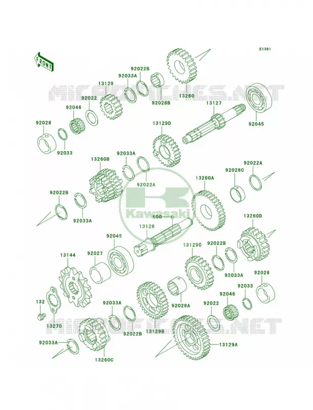 Transmission Kawasaki MOTOS 250 2001 Ninja 250R  EX250-F15