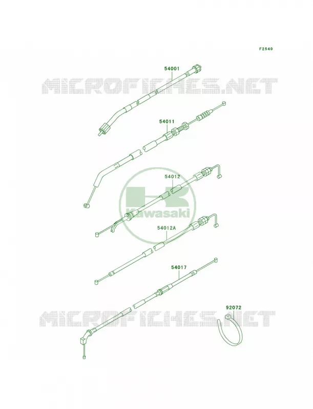 Cables Kawasaki MOTOS 500 2001 Ninja 500R  EX500-D8