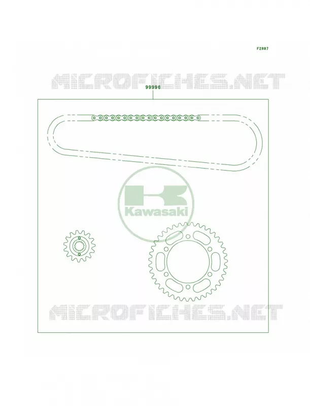 Chain Kit Kawasaki MOTOS 500 2001 Ninja 500R  EX500-D8