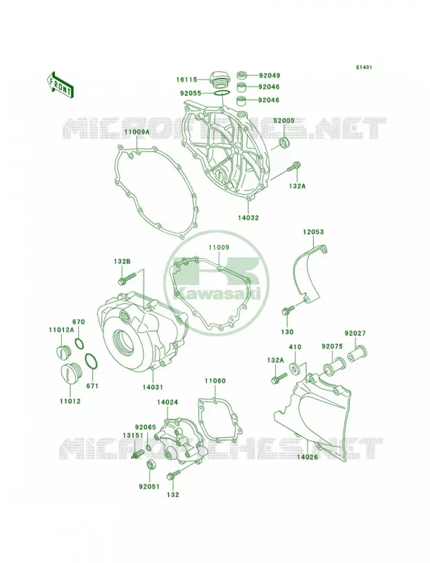 Engine Covers Kawasaki MOTOS 500 2001 Ninja 500R  EX500-D8