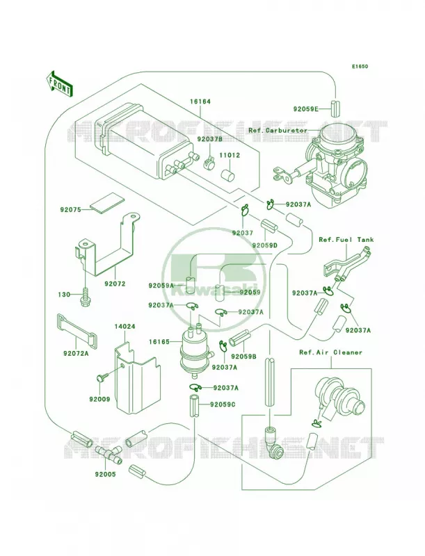 Fuel Evaporative SystemCA Kawasaki MOTOS 500 2001 Ninja 500R  EX500-D8