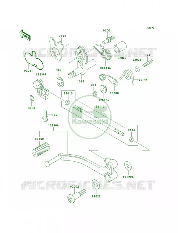 Gear Change Mechanism Kawasaki MOTOS 500 2001 Ninja 500R  EX500-D8