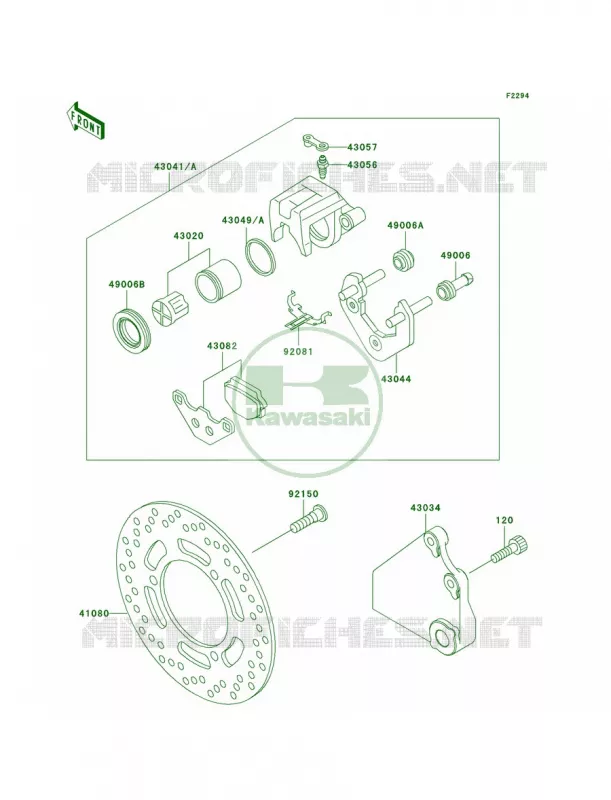 Rear Brake Kawasaki MOTOS 500 2001 Ninja 500R  EX500-D8