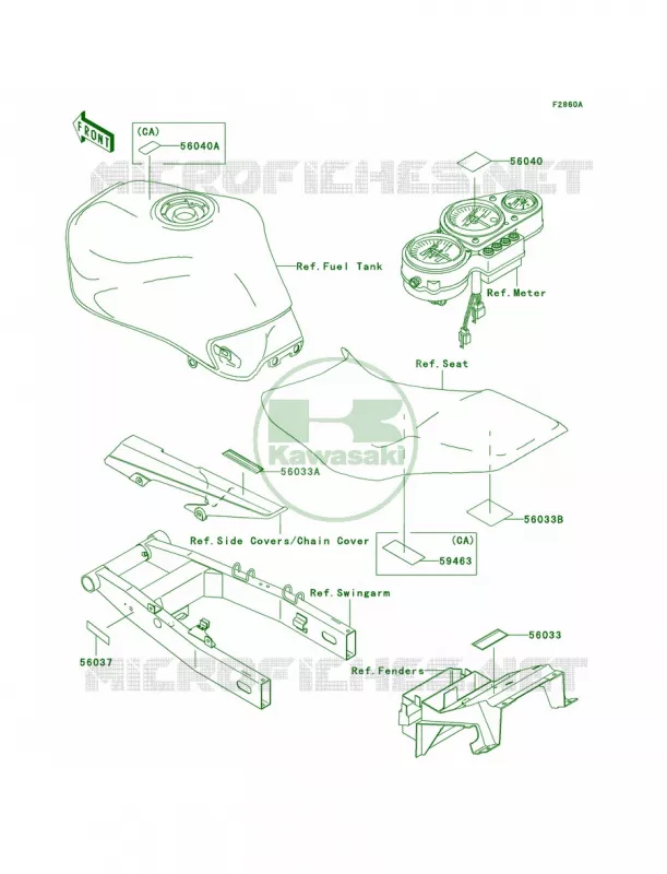 LabelsH3CAUS Kawasaki MOTOS 750 2001 ZR-7S  ZR750-H1