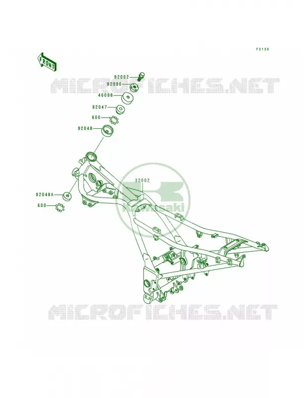 Frame Kawasaki MOTOS 250 2000 Ninja 250R  EX250-F14