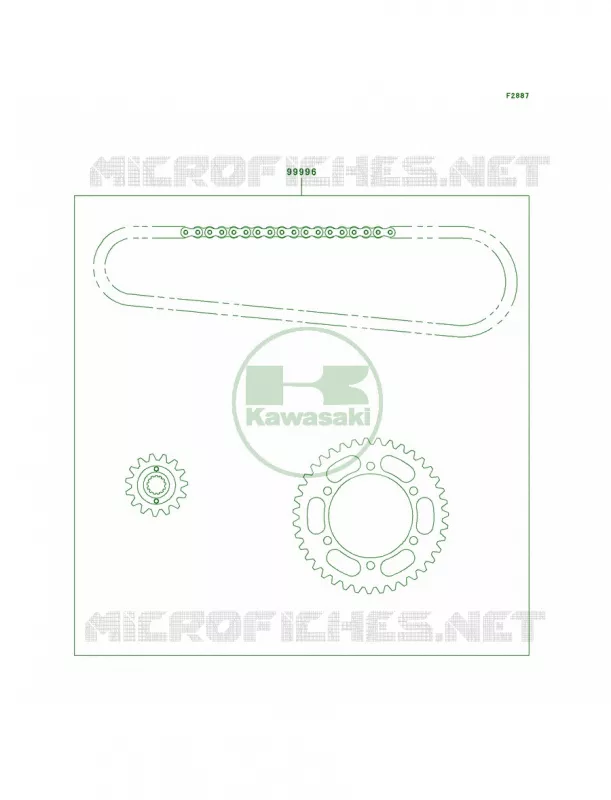 Chain Kit Kawasaki MOTOS 500 2000 Ninja 500R  EX500-D7