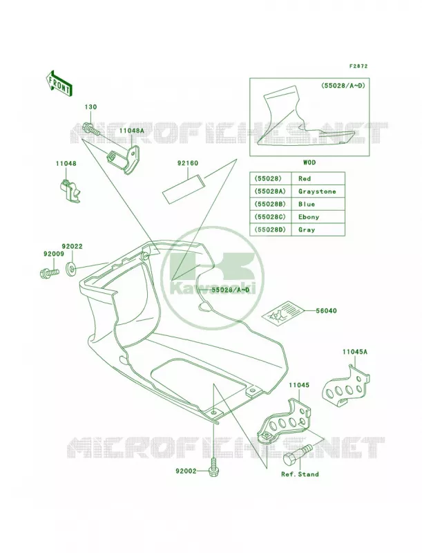 Cowling Lowers Kawasaki MOTOS 500 2000 Ninja 500R  EX500-D7