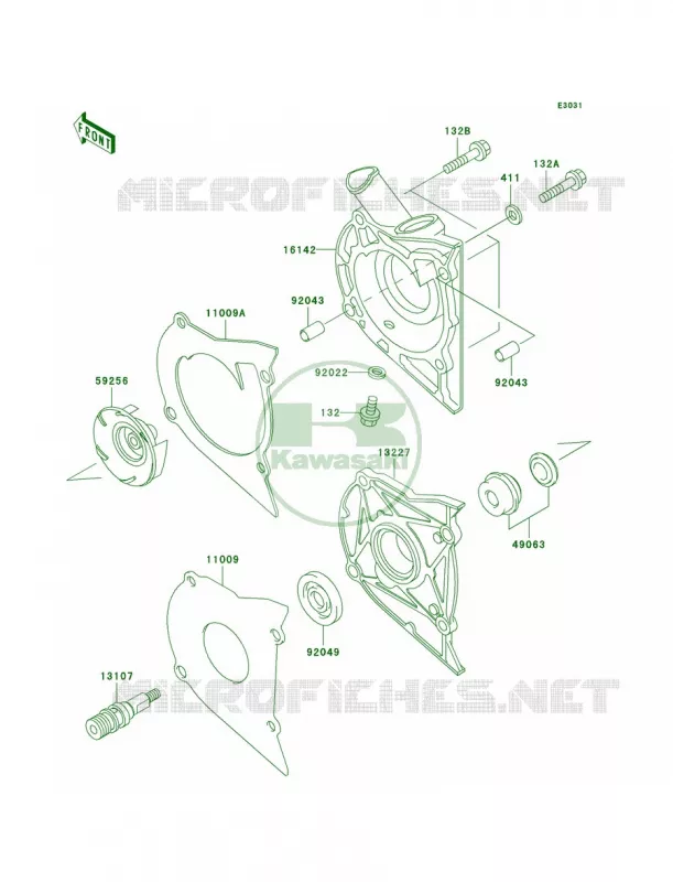 Water Pump Kawasaki MOTOS 500 2000 Ninja 500R  EX500-D7