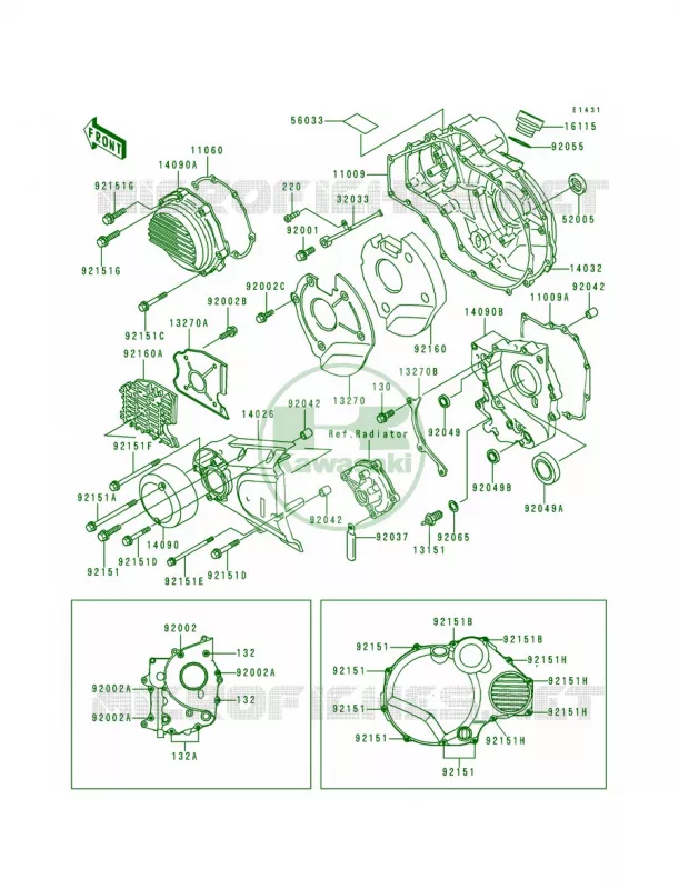 Engine Covers Kawasaki MOTOS 1100 2000 ZRX1100  ZR1100-C4